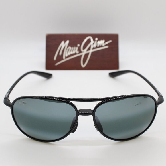 NEW Maui Jim ALELELE BRIDGE Polarized Sunglasses Black Frame / Grey Lens 438-02 - Picture 1 of 4